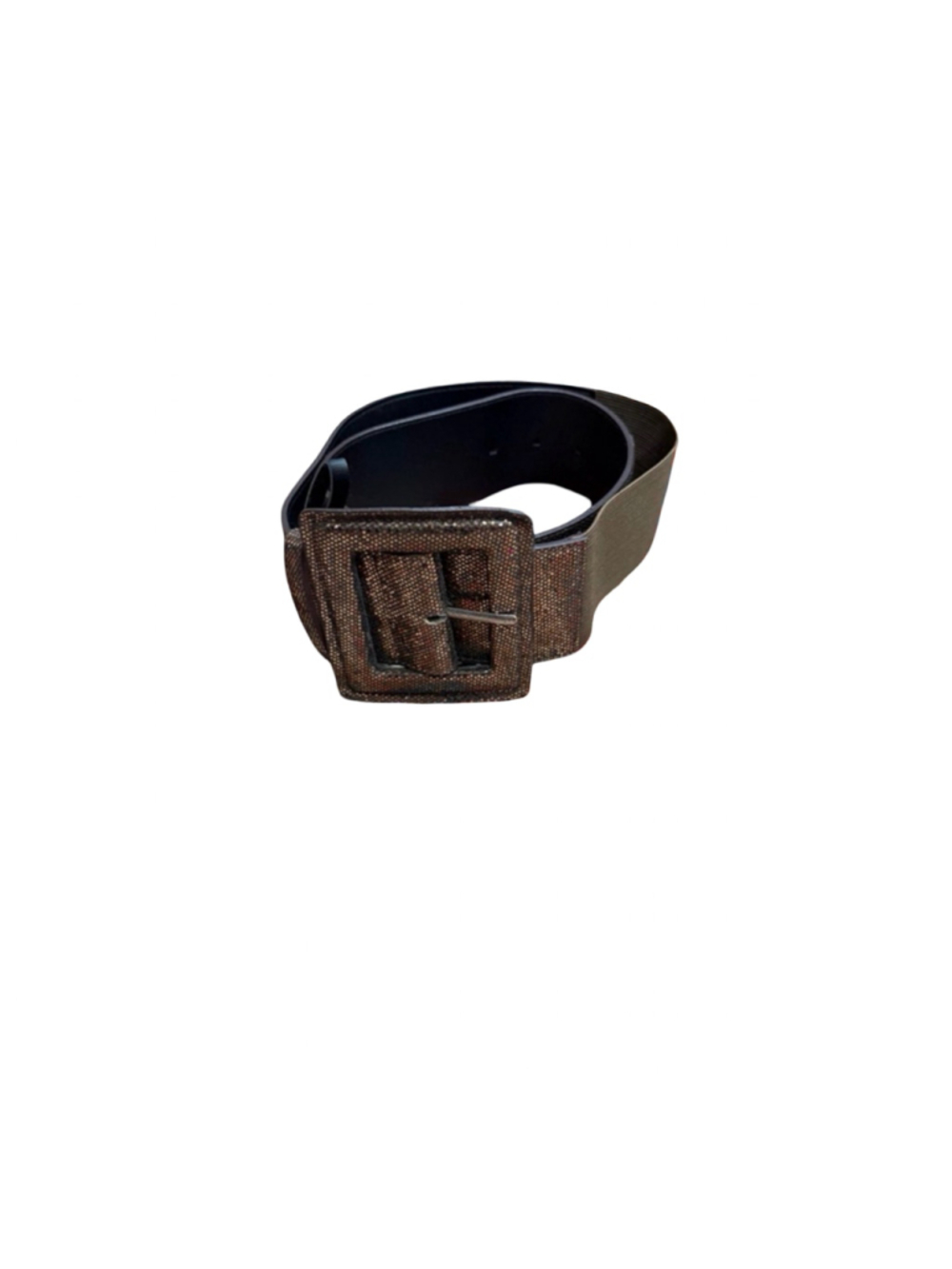 Alice + Olivia Metallic Wide Waist Belt Bronze Shimmer Textured Buckle Women’s M